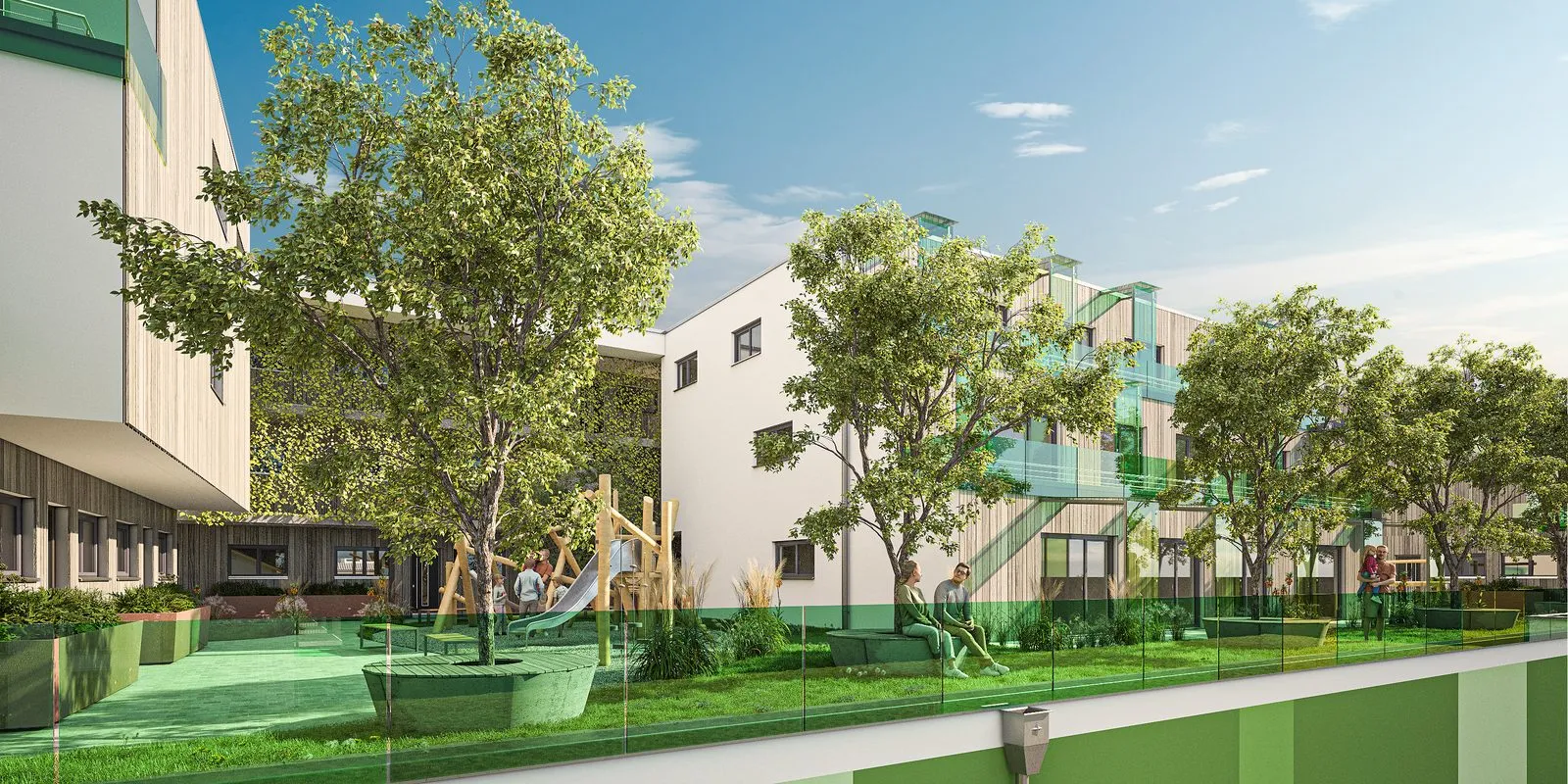 Innenhof mit Grünflächen